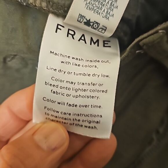 Frame Le High Skinny Jeans Women’s Size 29 Olive Green Stretch Denim Pockets - Picture 9 of 11